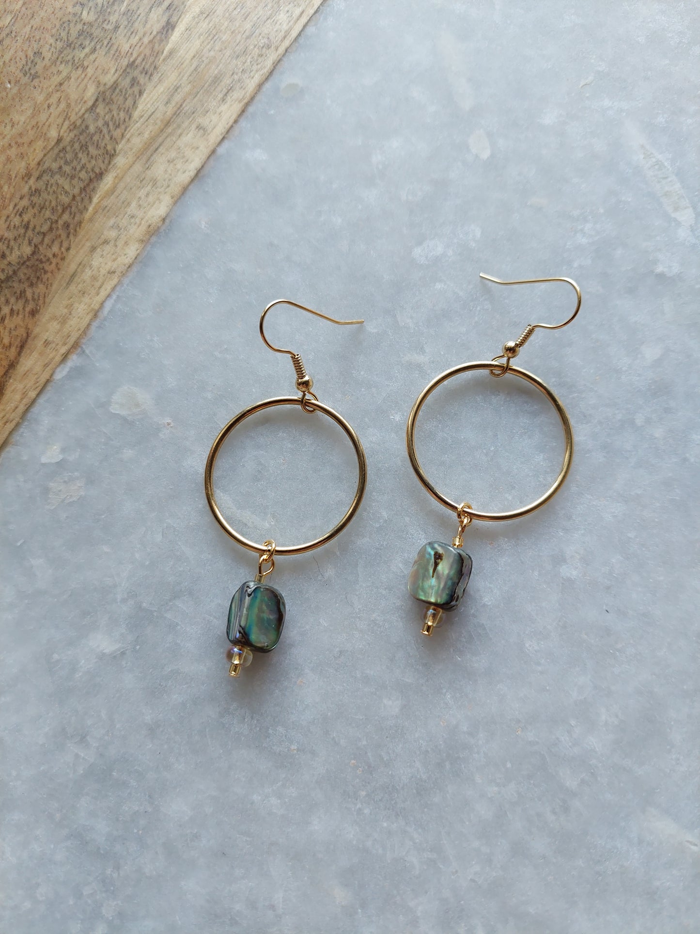 Abalone Hoop Earrings