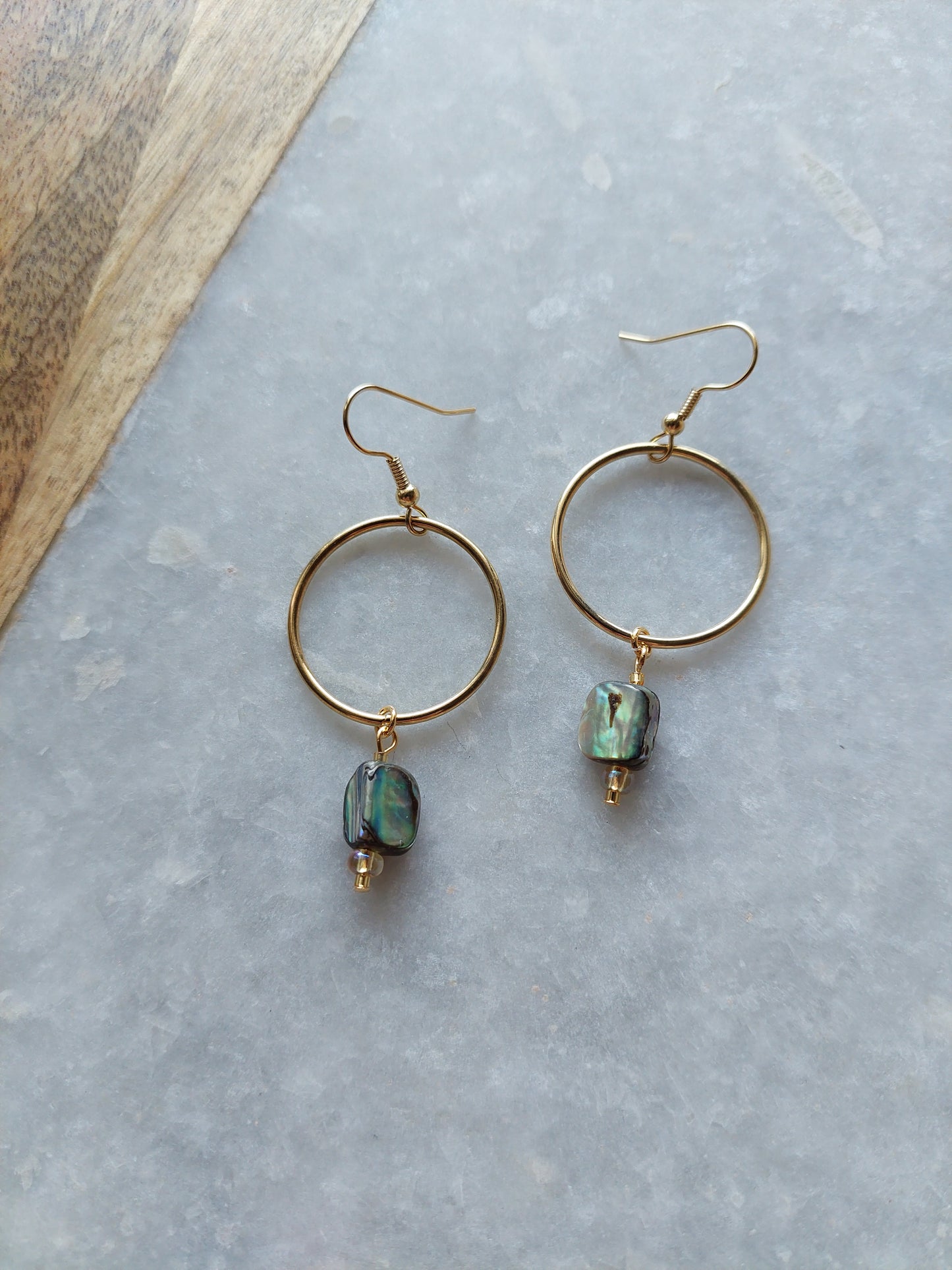 Abalone Hoop Earrings