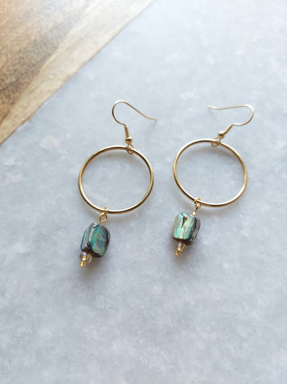 Abalone Hoop Earrings