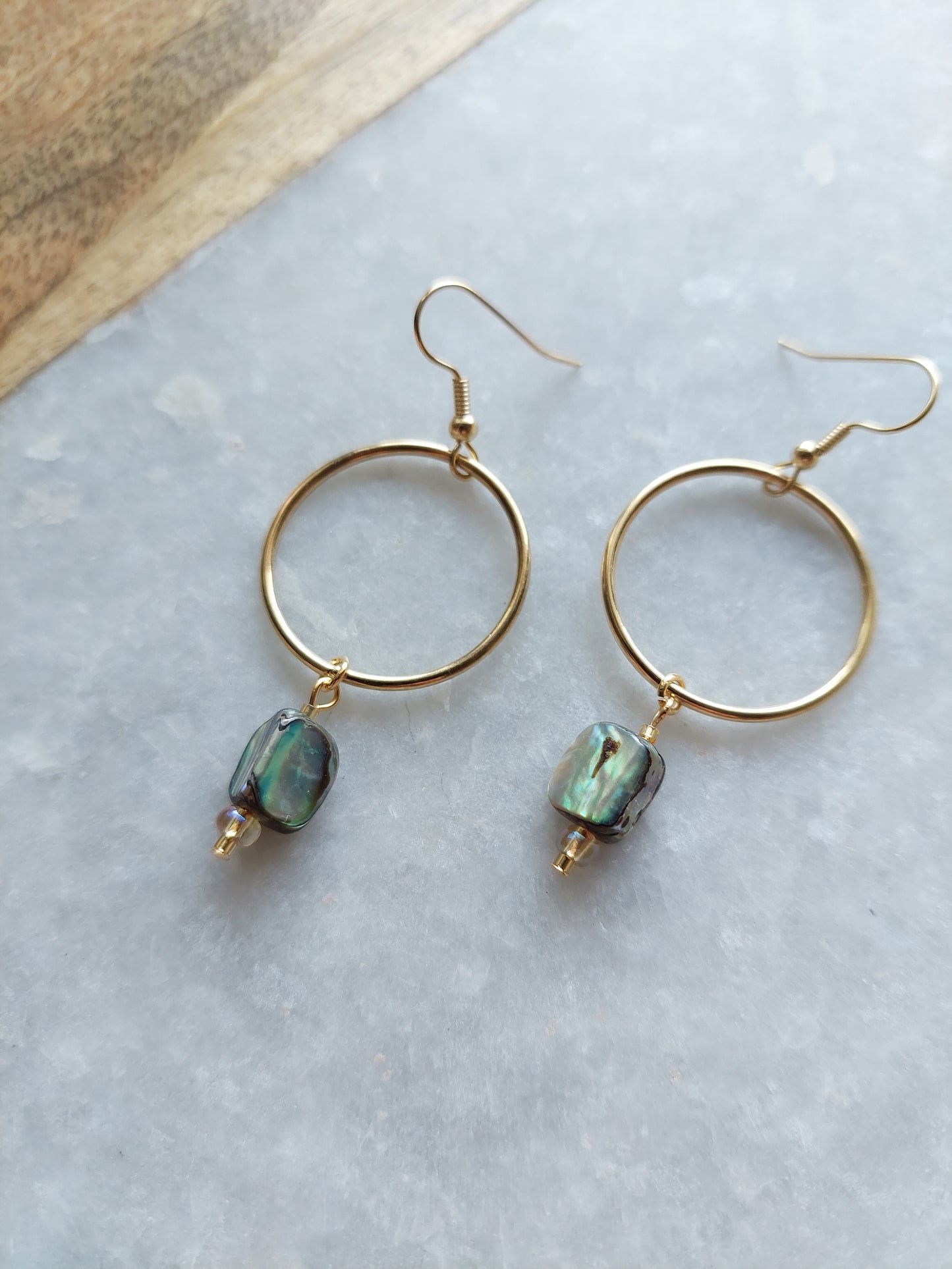 Abalone Hoop Earrings