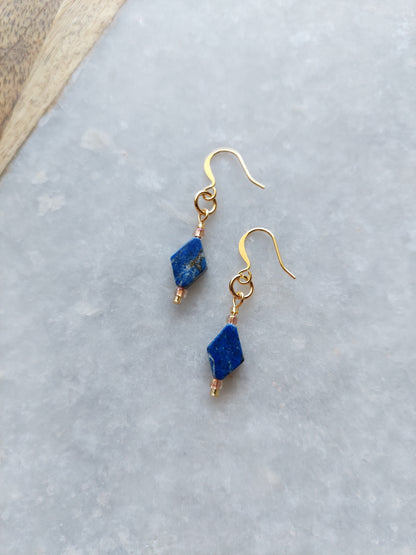 Lapis Lazuli Bar Earrings