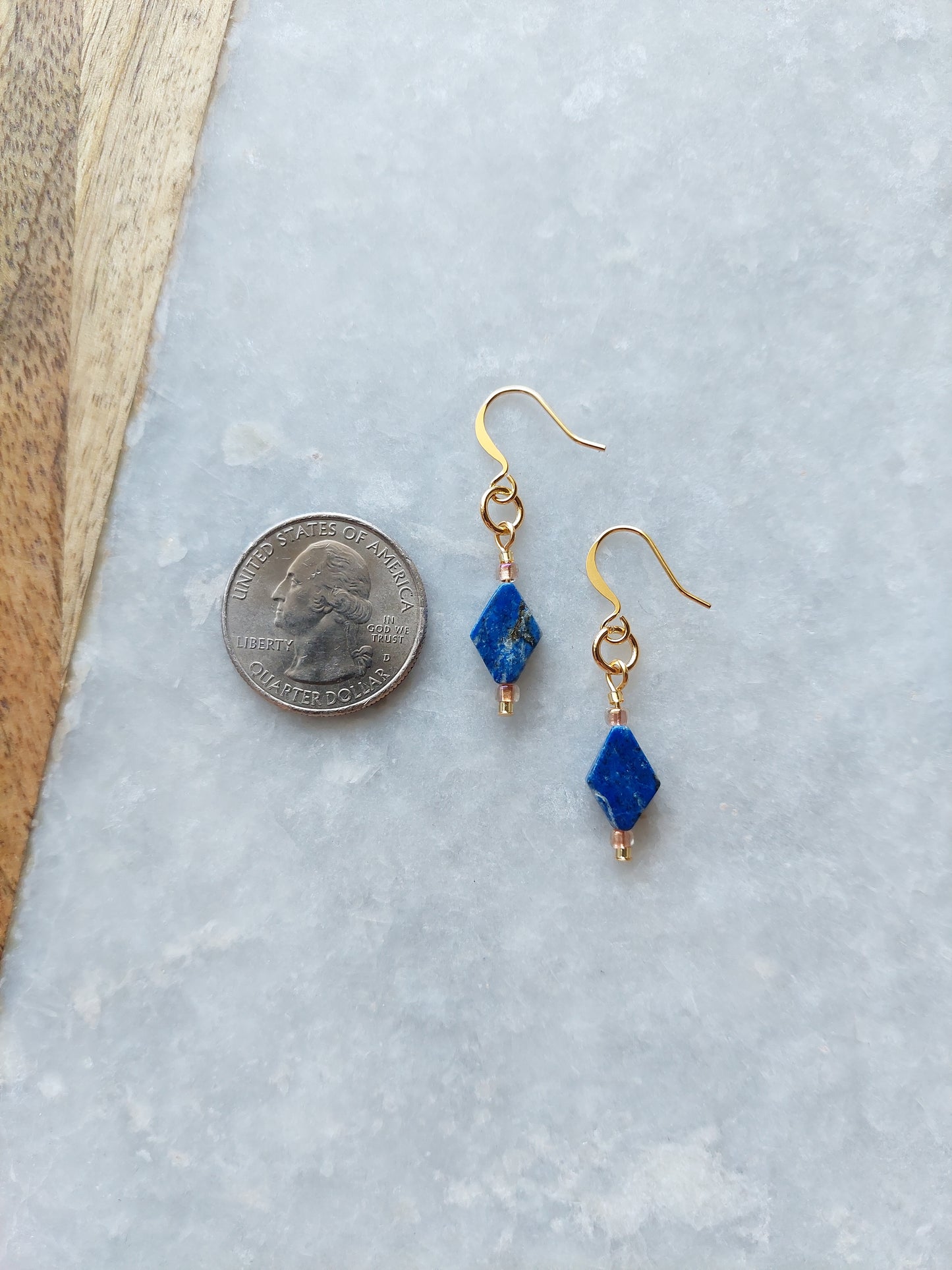 Lapis Lazuli Bar Earrings