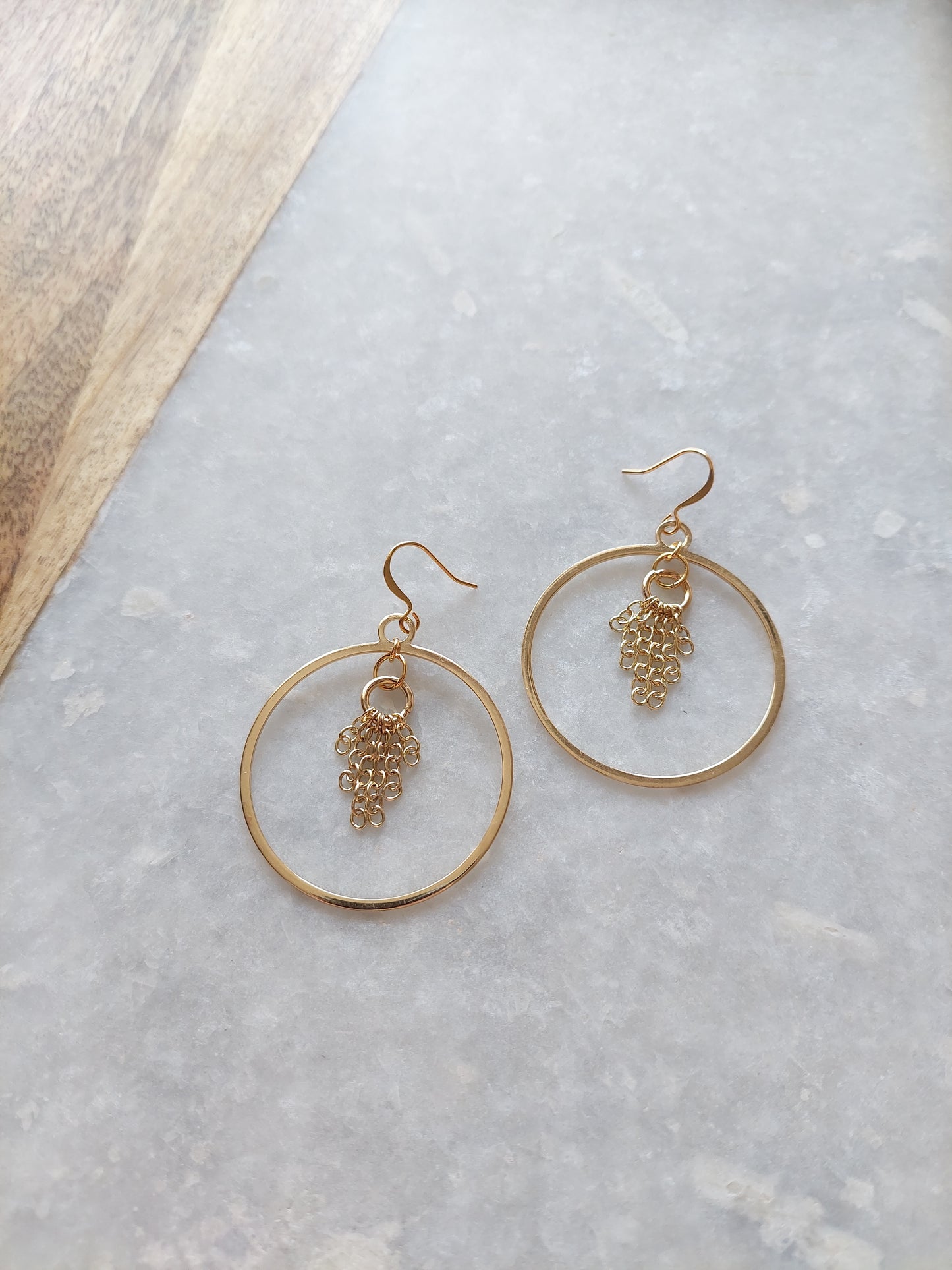 Hoop Earrings w/ Chain