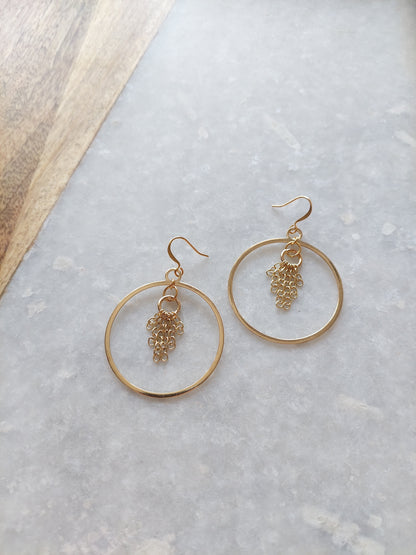 Hoop Earrings w/ Chain