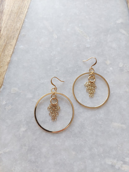 Hoop Earrings w/ Chain