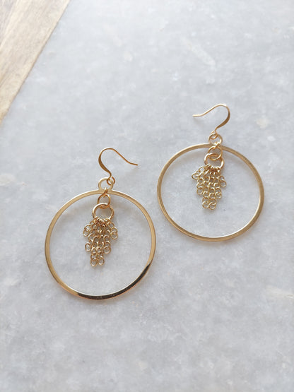 Hoop Earrings w/ Chain