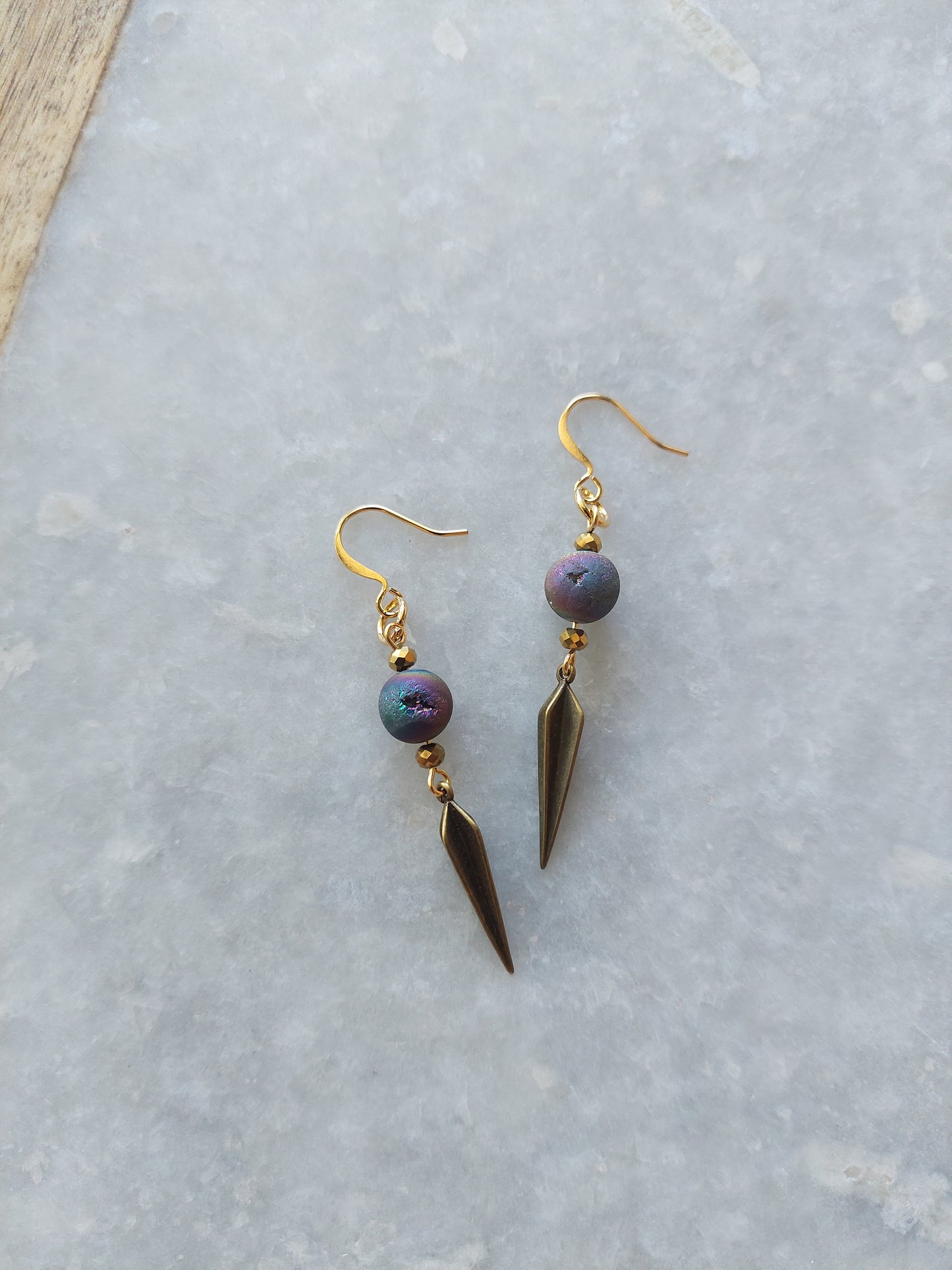 Druzy Spike Earrings