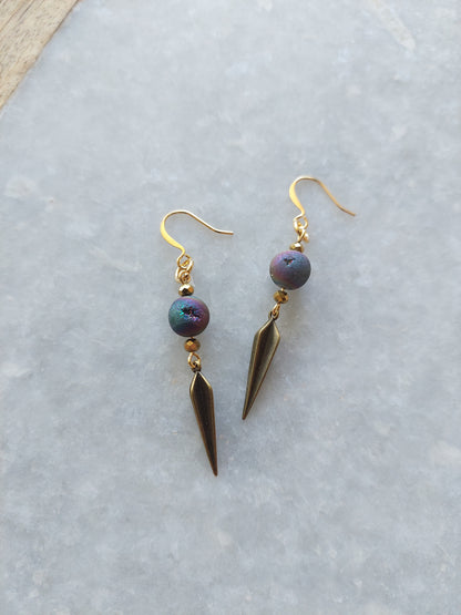 Druzy Spike Earrings