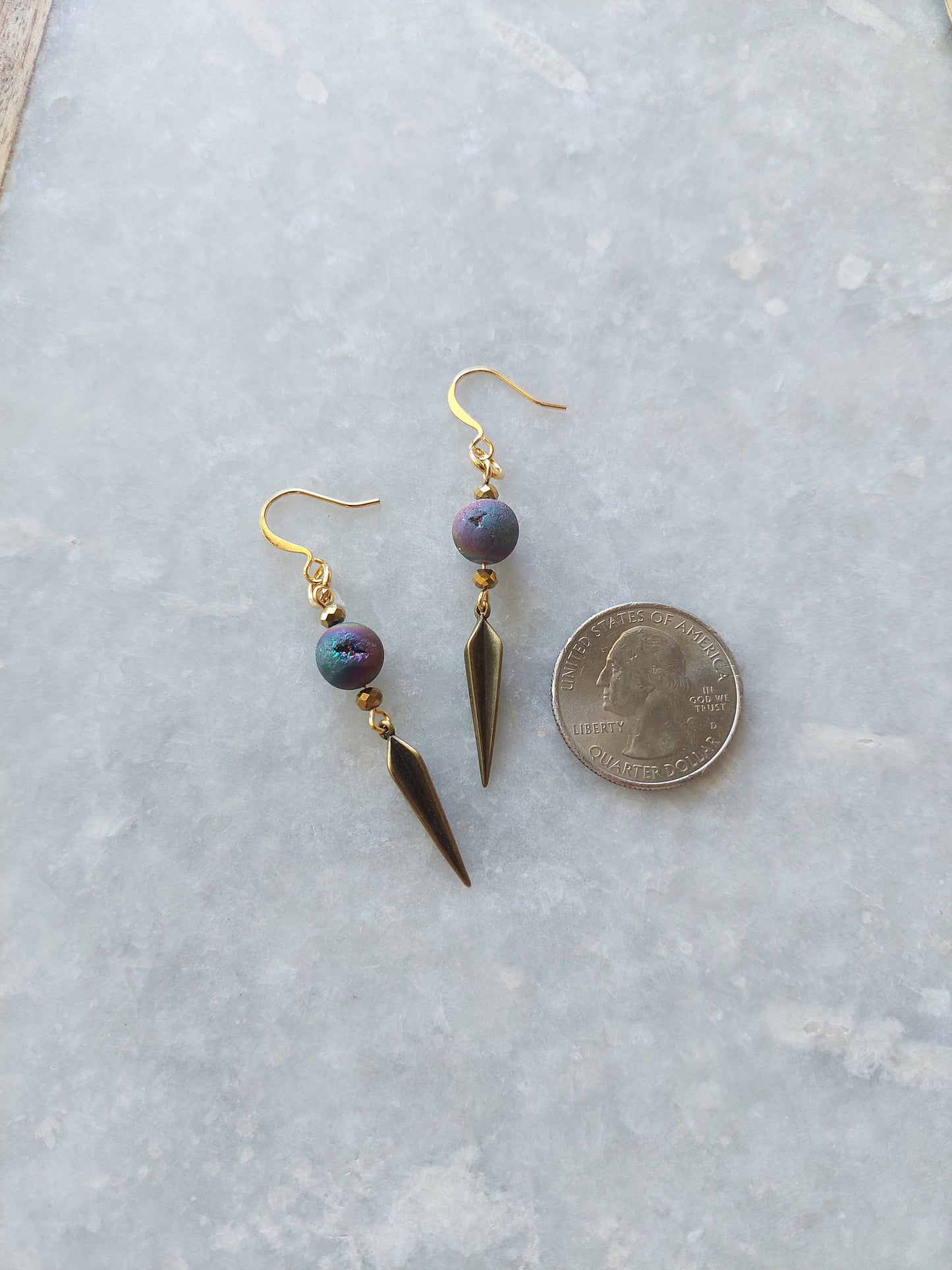 Druzy Spike Earrings