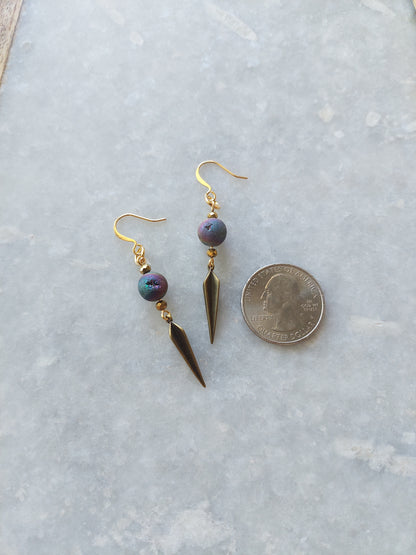 Druzy Spike Earrings