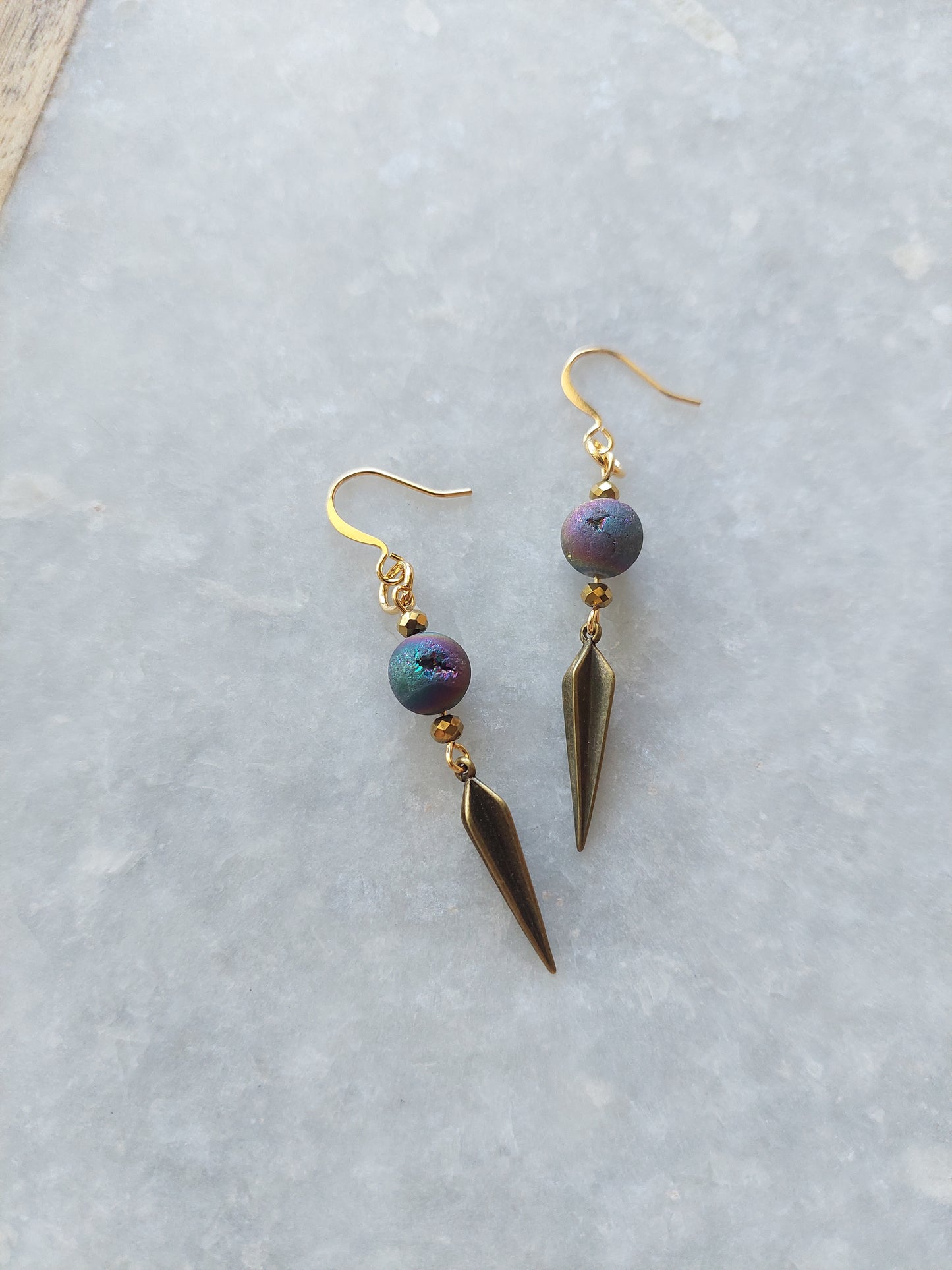 Druzy Spike Earrings