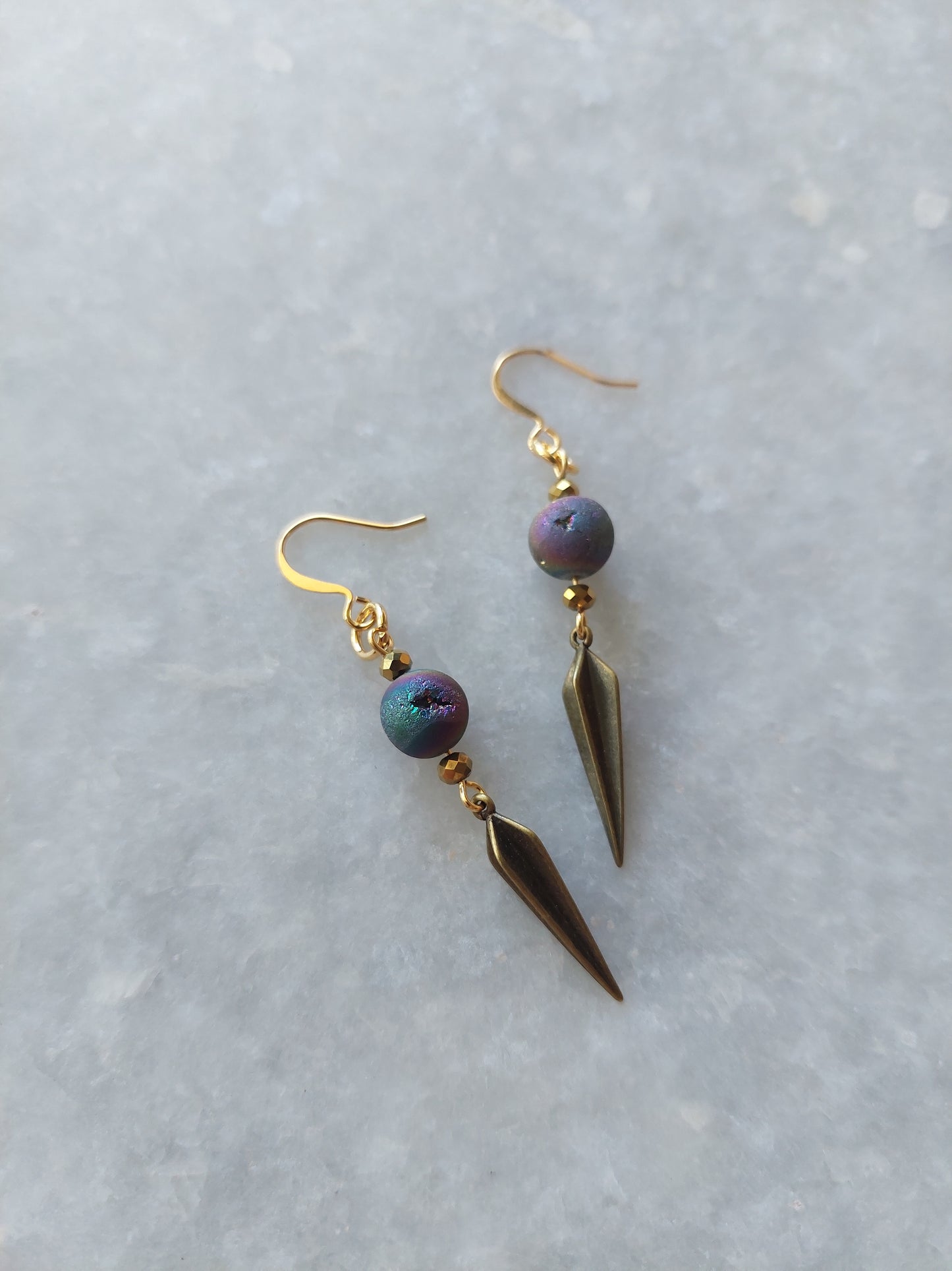 Druzy Spike Earrings