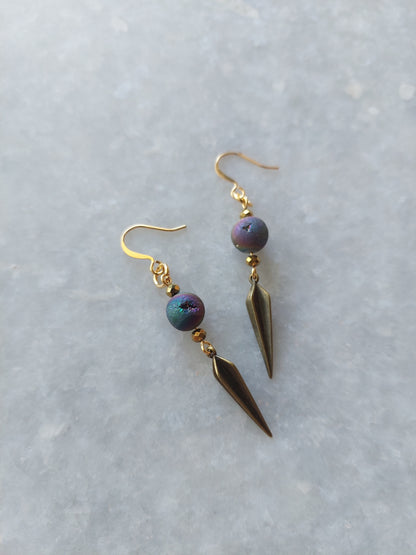 Druzy Spike Earrings