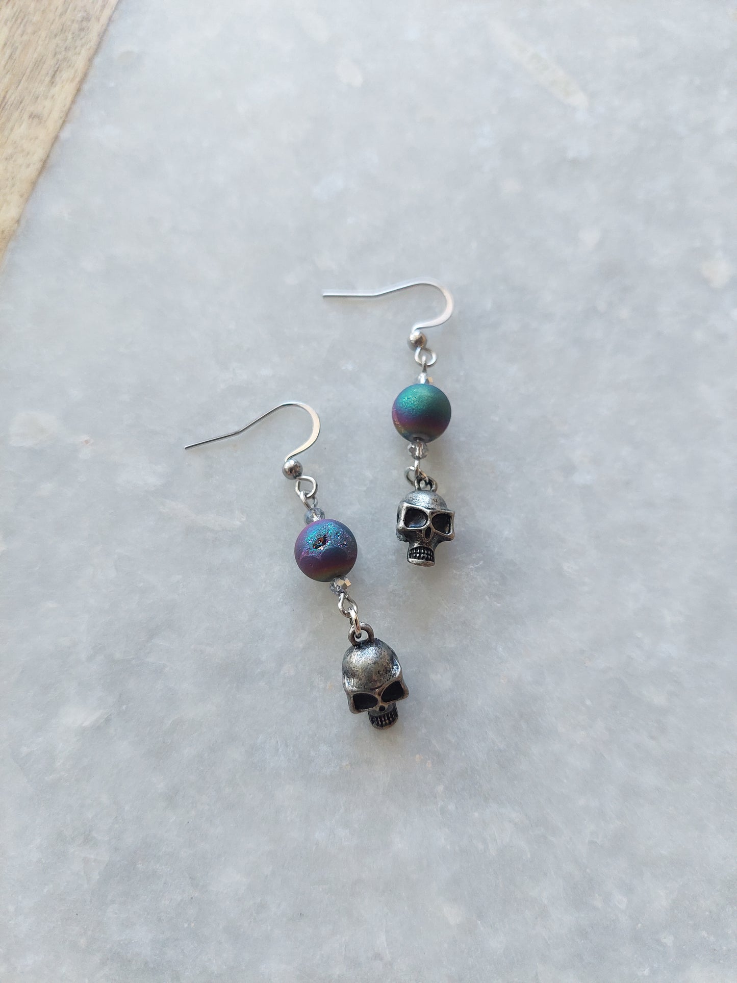 Druzy Skull Earrings