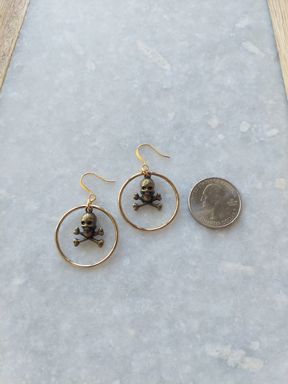 Skull Hoop Earrings