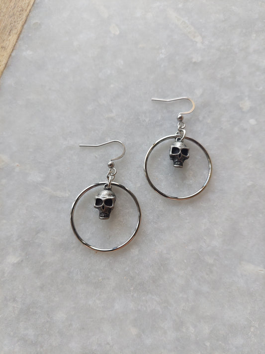 Skull Hoop Earrings