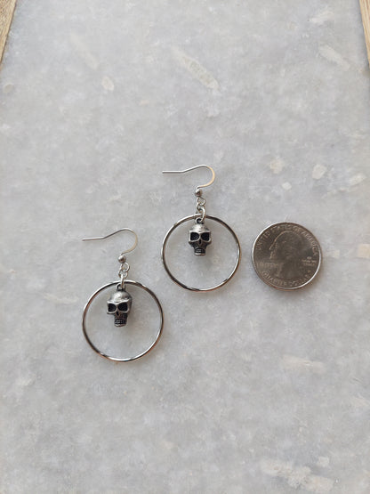 Skull Hoop Earrings