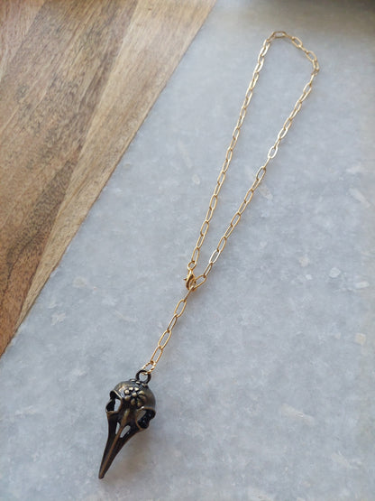 Adjustable Choker - Raven Skull
