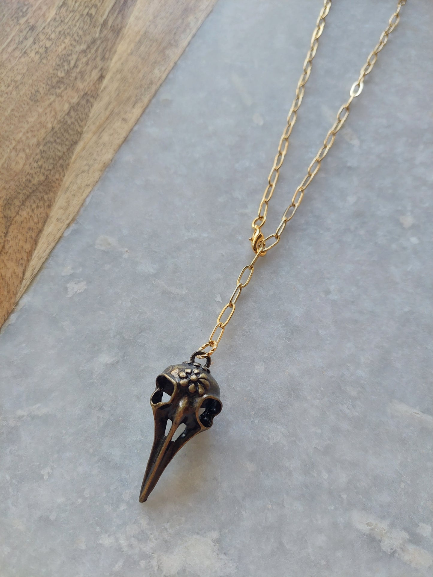 Adjustable Choker - Raven Skull