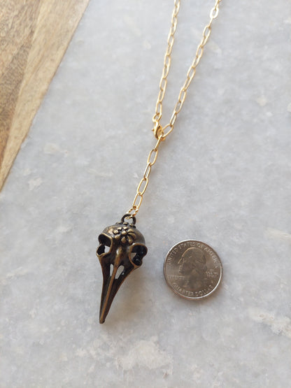 Adjustable Choker - Raven Skull
