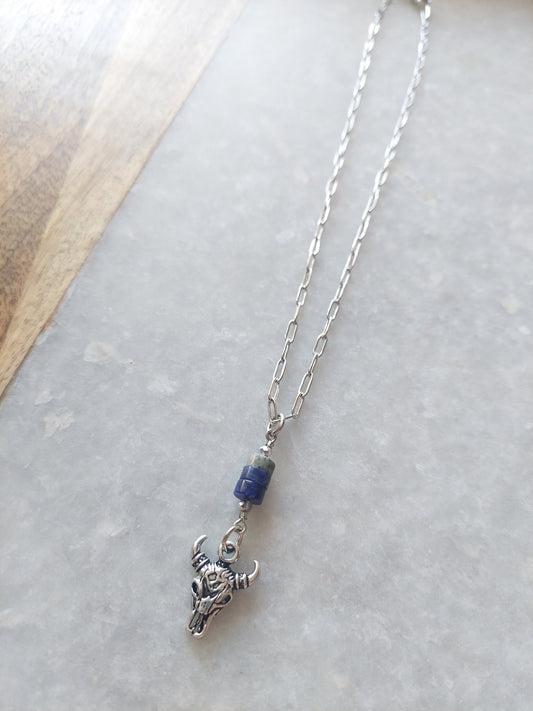 Bull Skull w/ Lapis Necklace