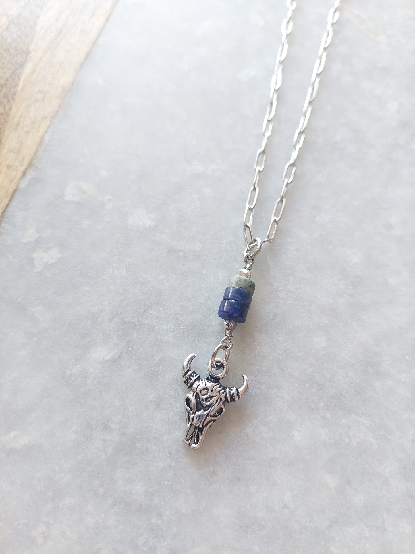 Bull Skull w/ Lapis Necklace