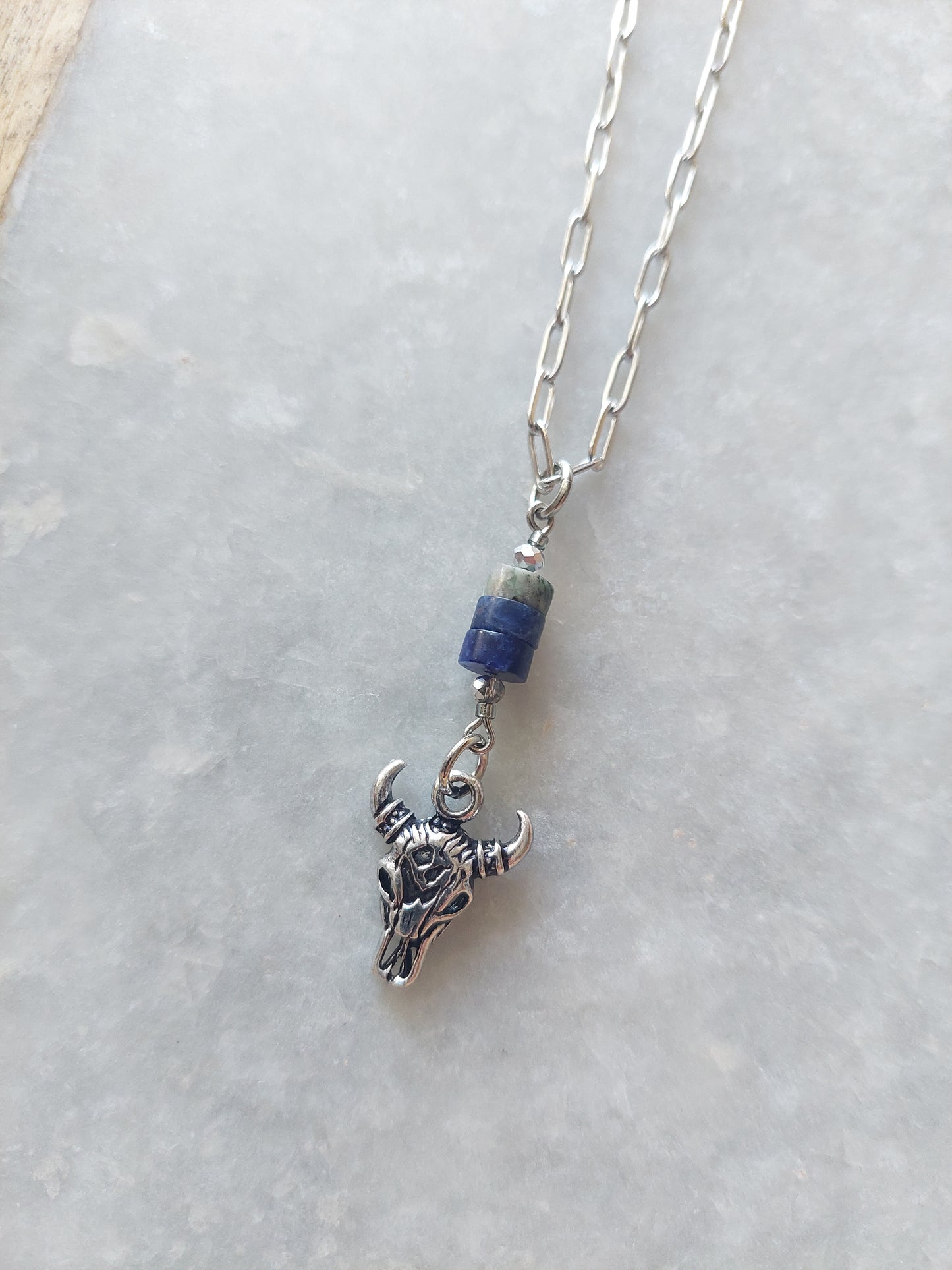 Bull Skull w/ Lapis Necklace