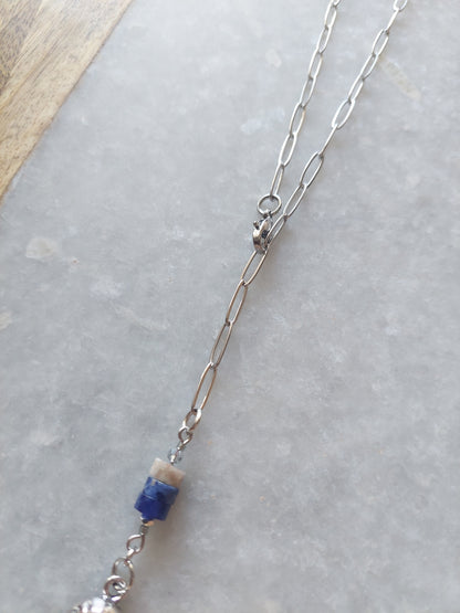 Adjustable Choker - Raven Skull w/ Lapis