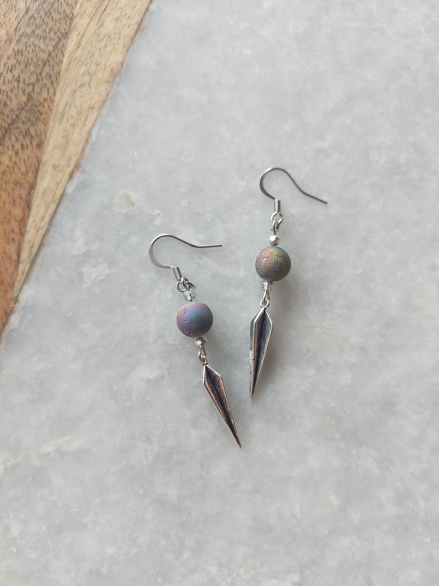 Druzy Spike Earrings