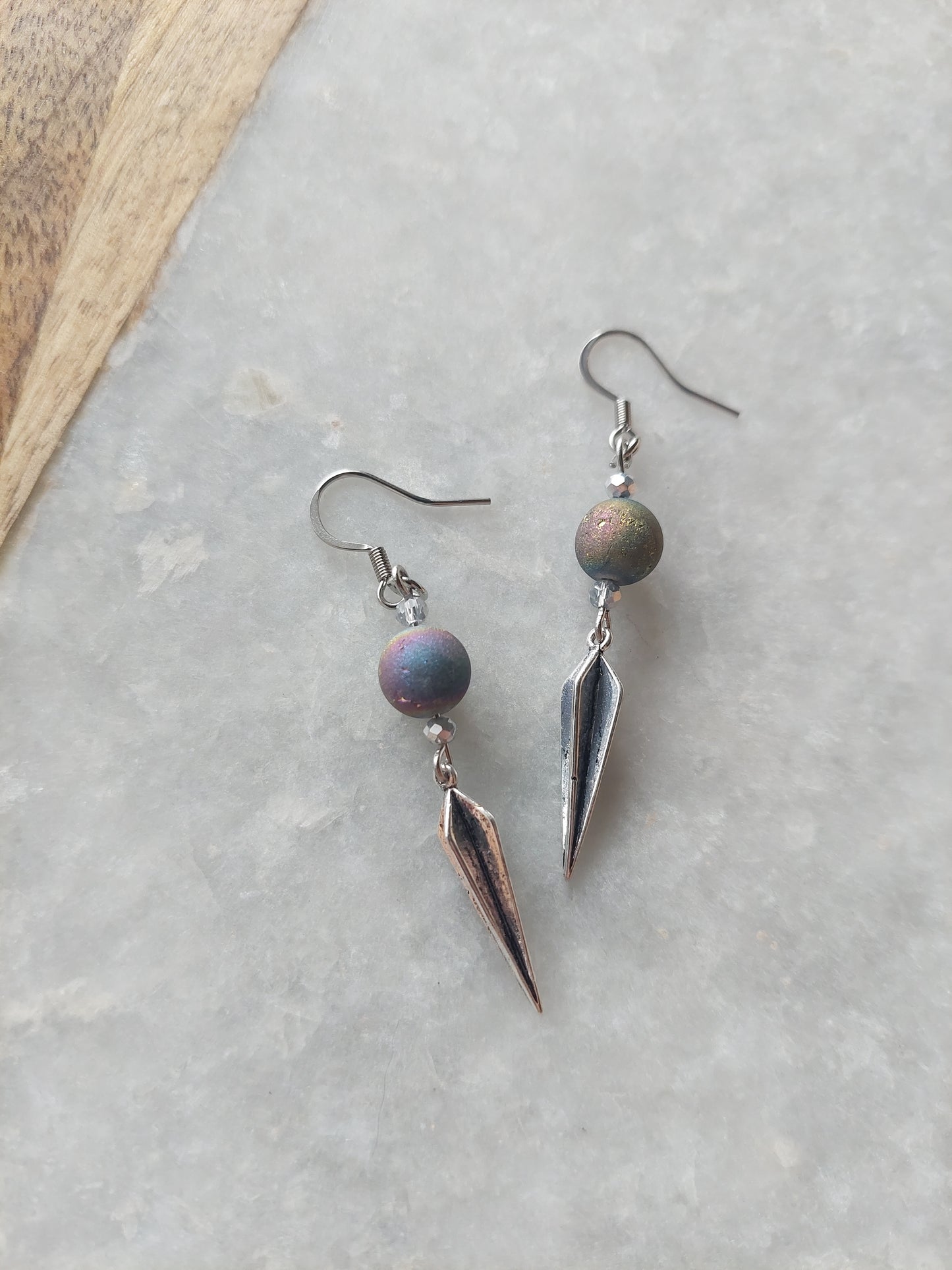 Druzy Spike Earrings