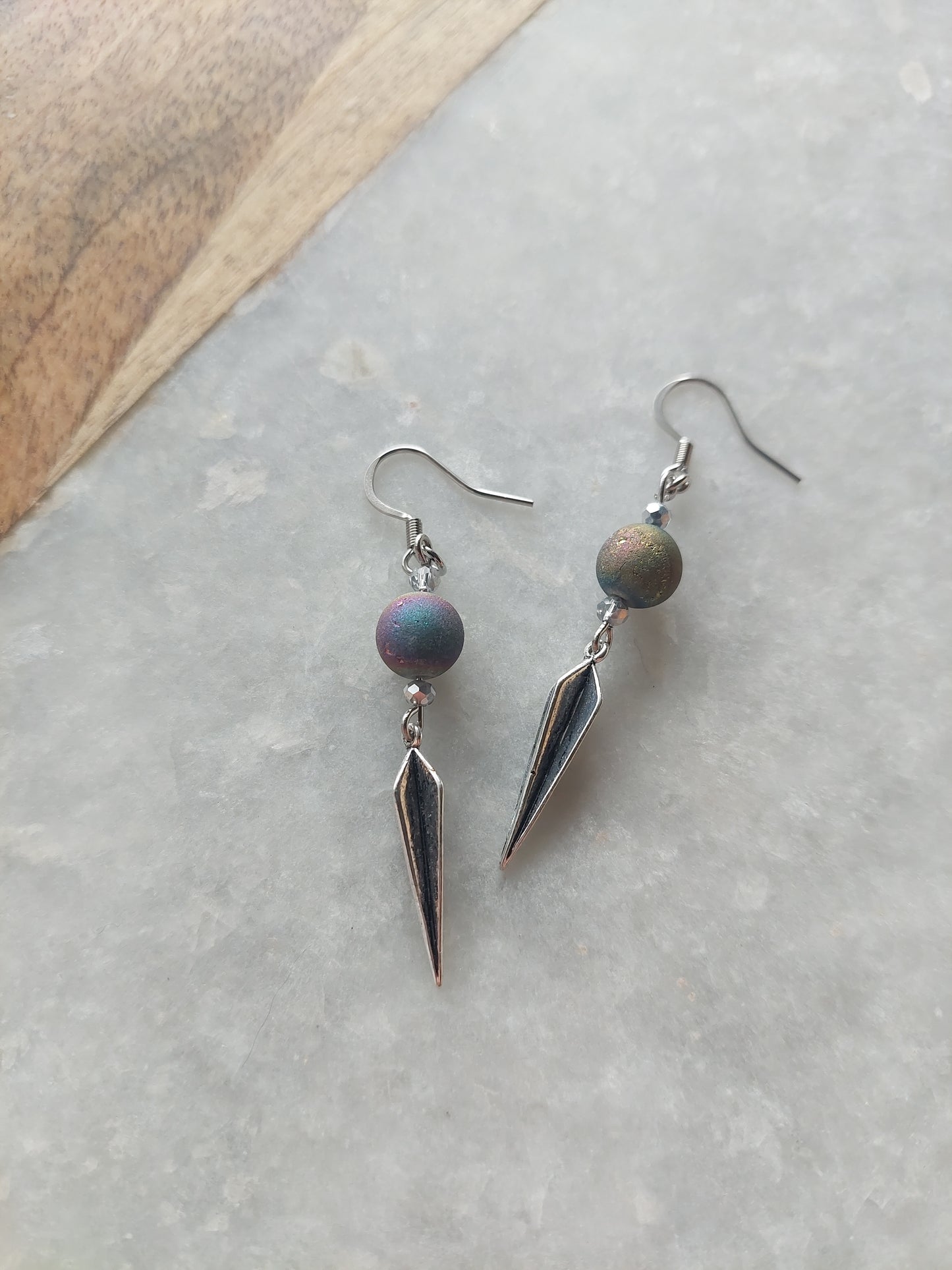 Druzy Spike Earrings