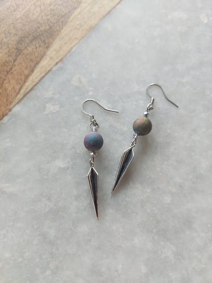 Druzy Spike Earrings