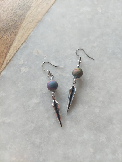 Druzy Spike Earrings