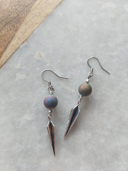 Druzy Spike Earrings