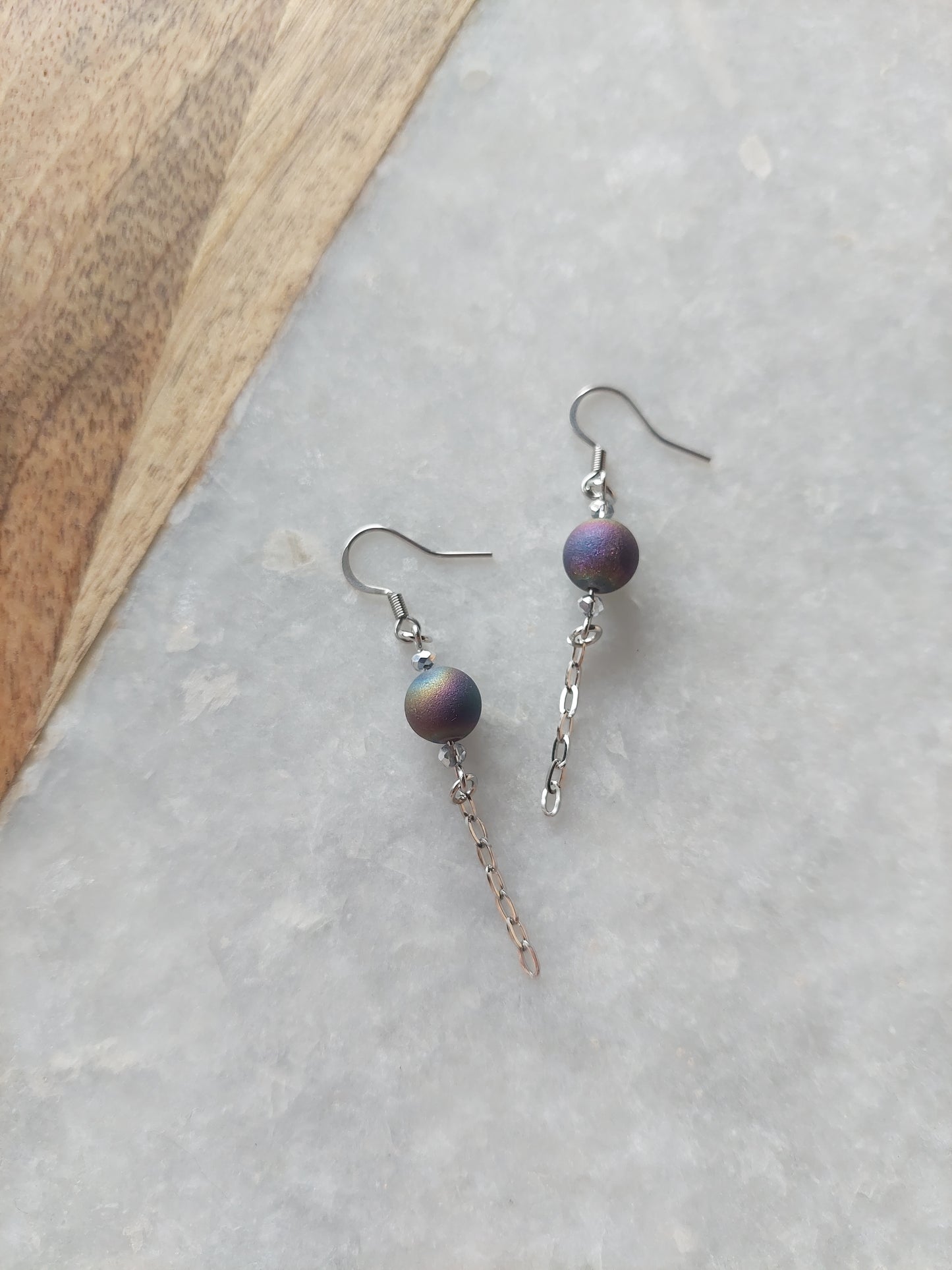 Druzy Chain Earrings