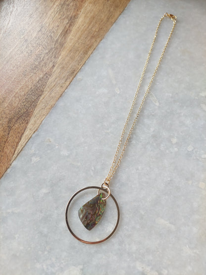 Abalone Hoop Necklace