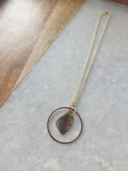 Abalone Hoop Necklace