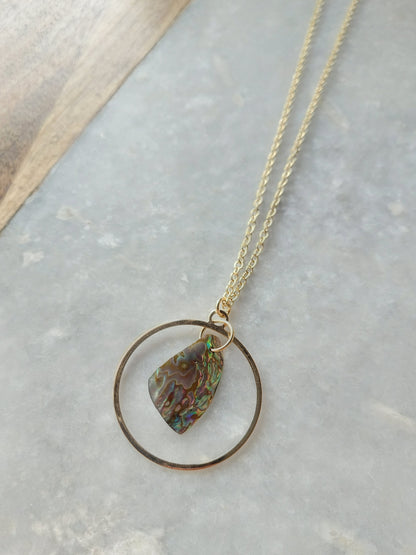 Abalone Hoop Necklace