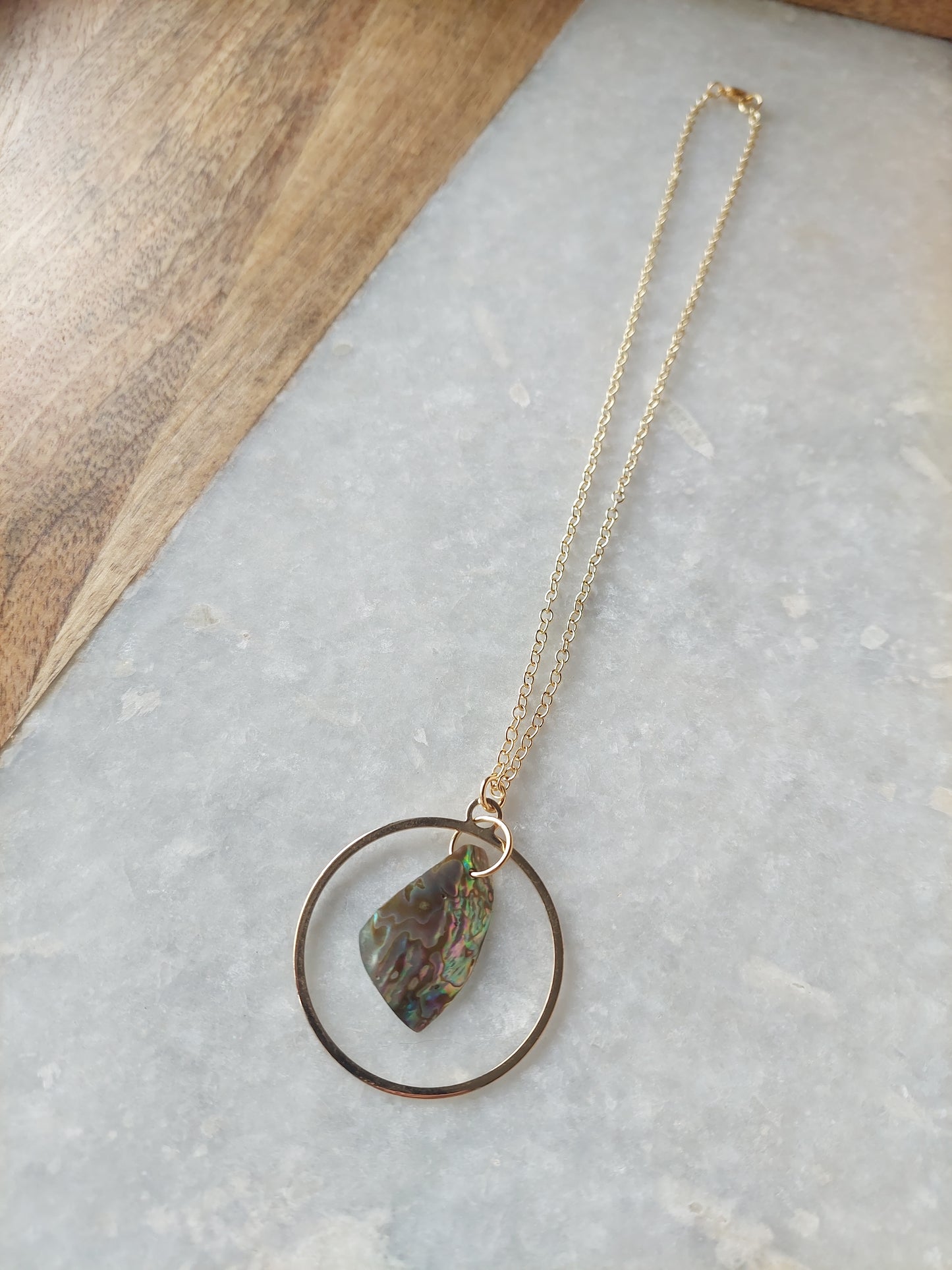 Abalone Hoop Necklace