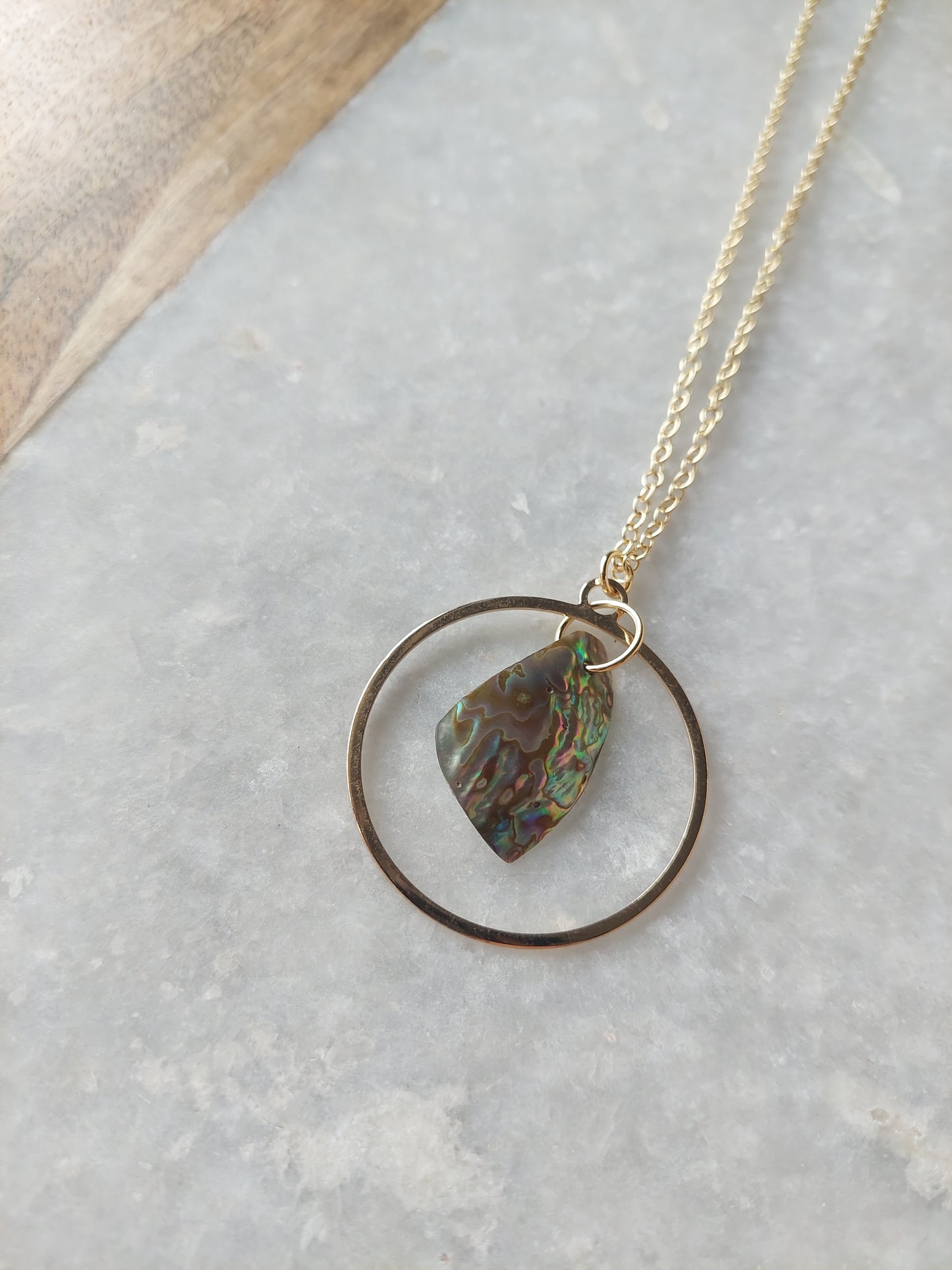 Abalone Hoop Necklace