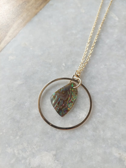 Abalone Hoop Necklace