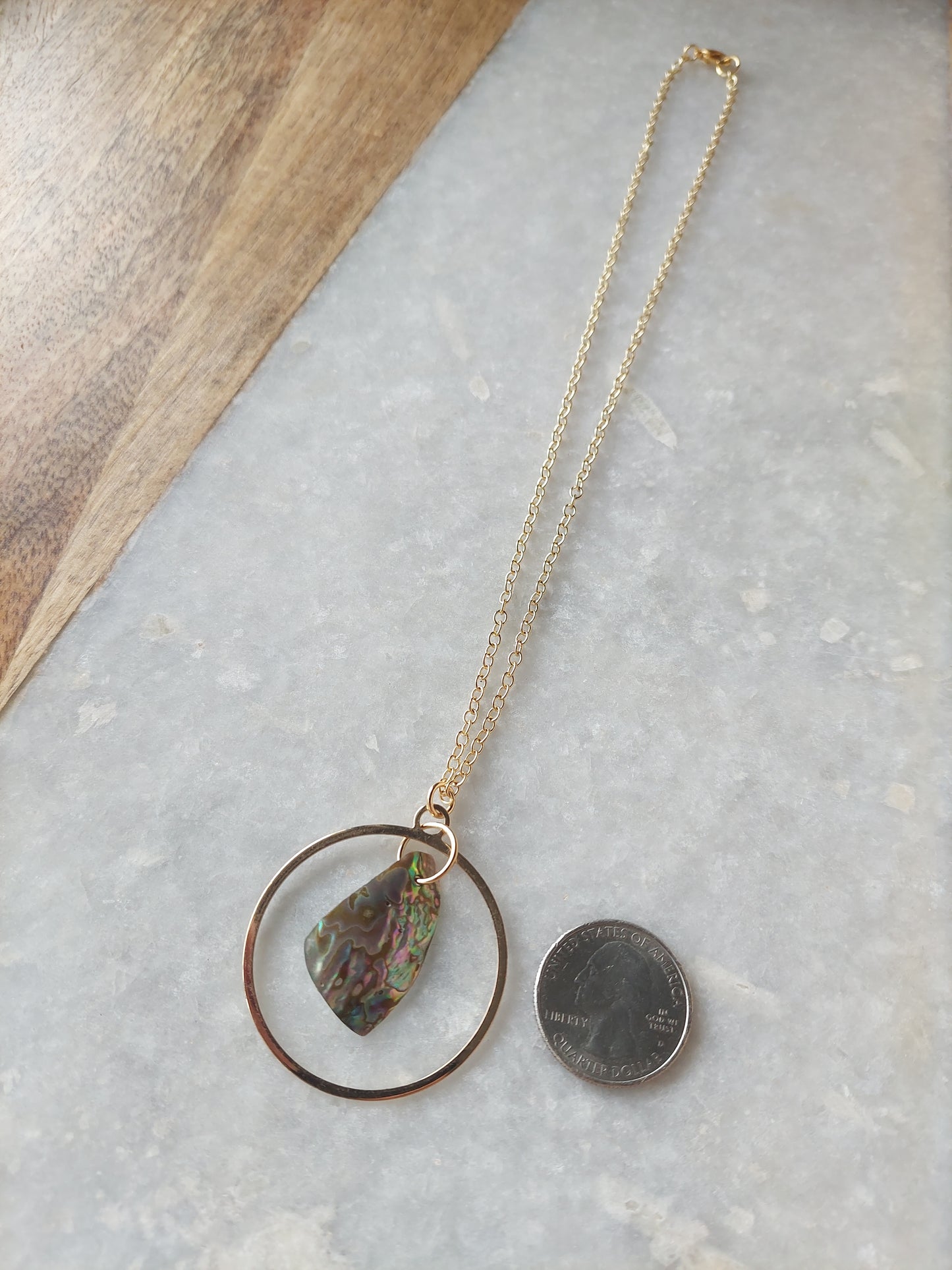 Abalone Hoop Necklace