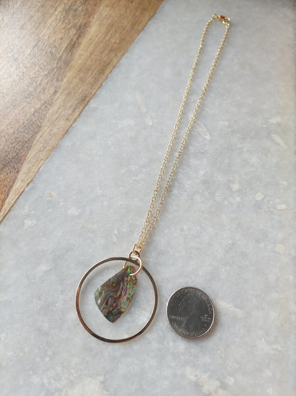 Abalone Hoop Necklace