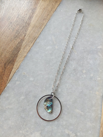 Abalone Hoop Necklace