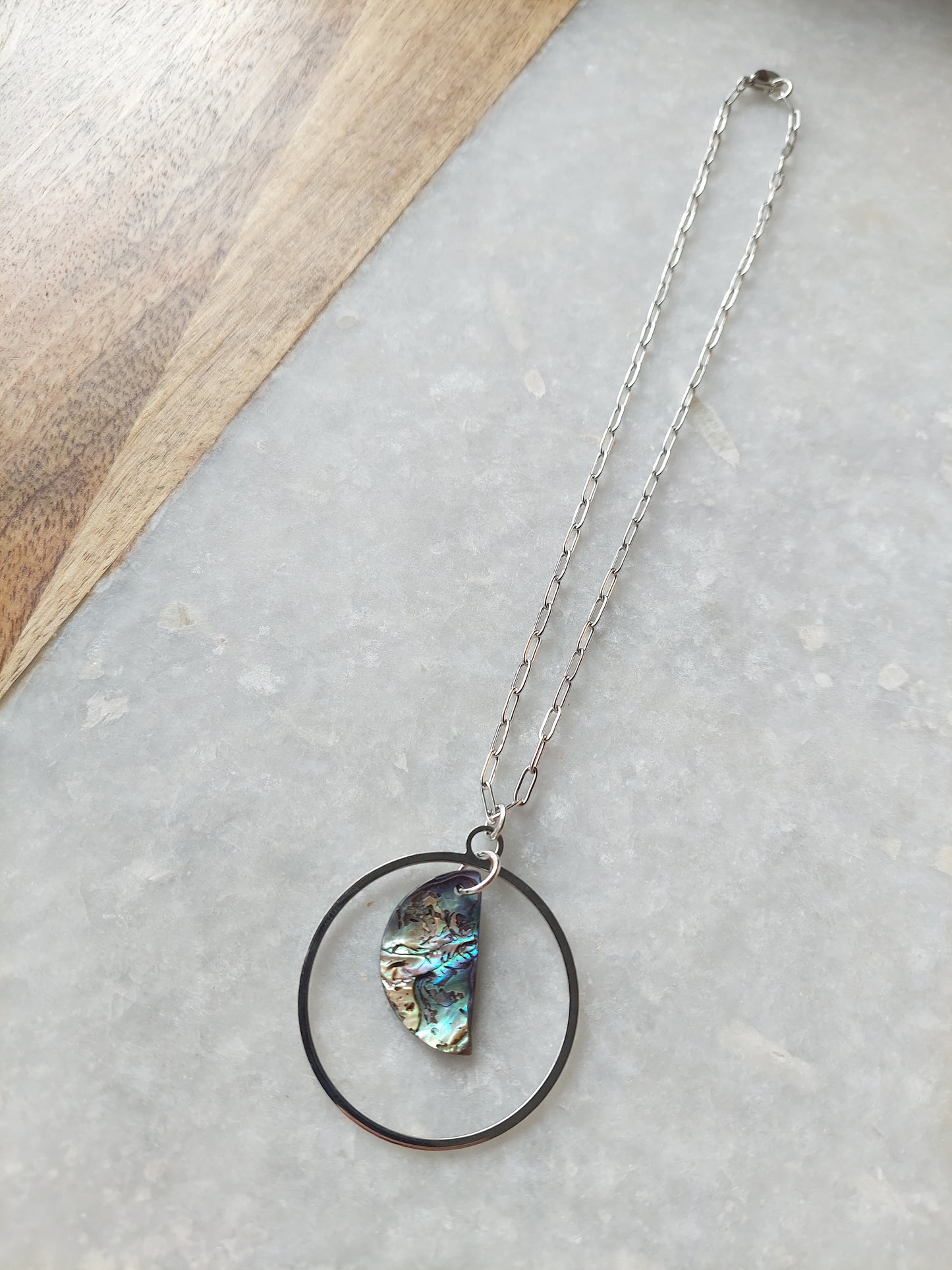 Abalone Hoop Necklace