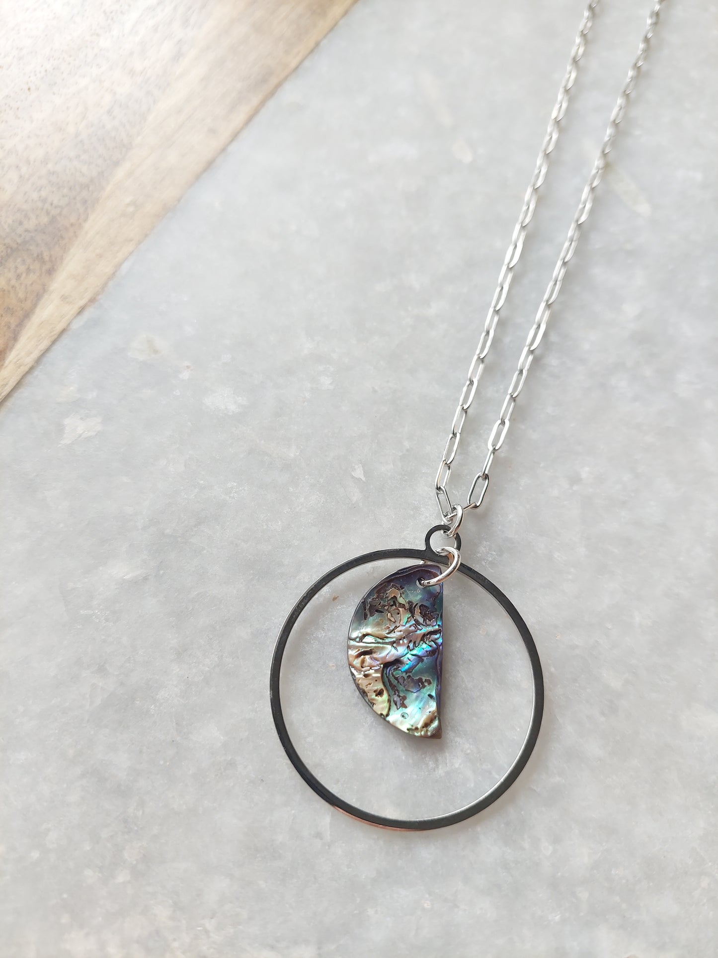 Abalone Hoop Necklace