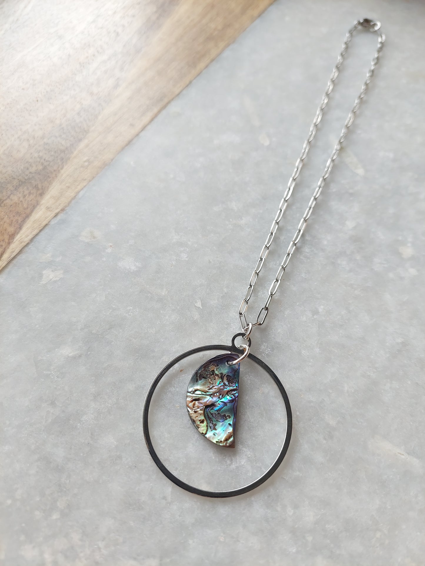 Abalone Hoop Necklace