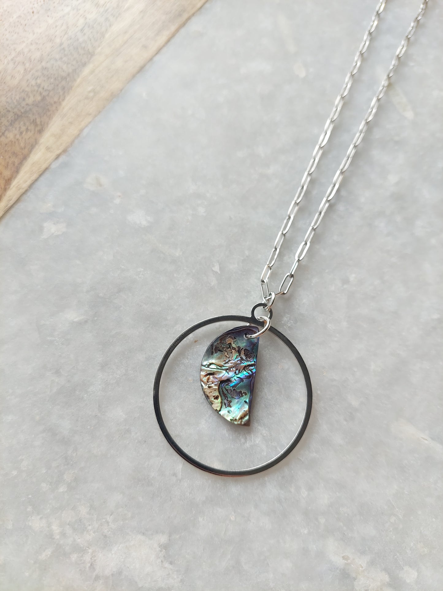 Abalone Hoop Necklace
