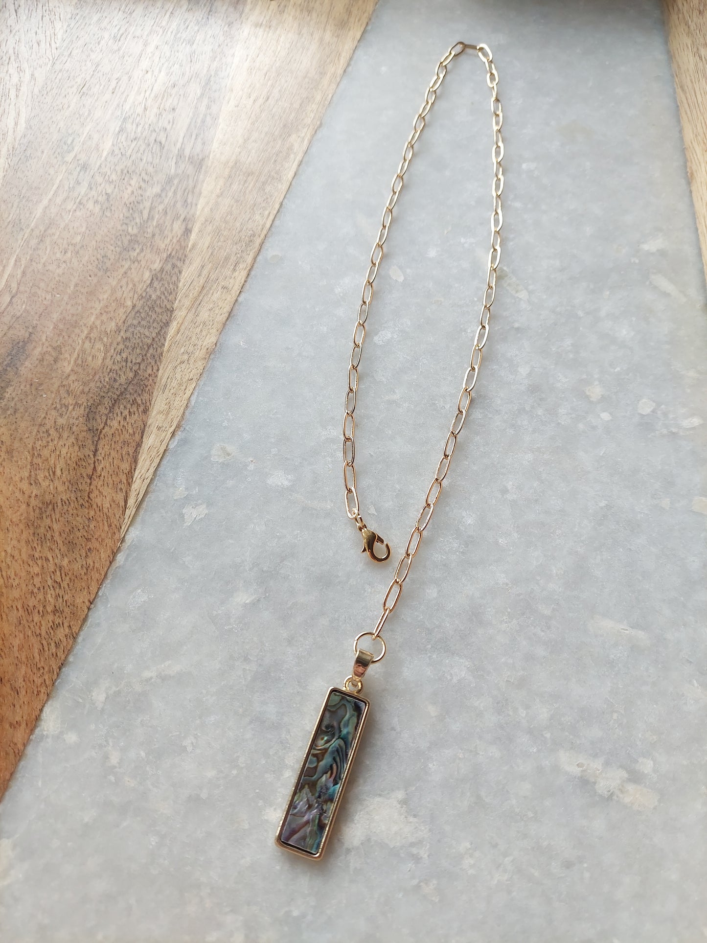 Adjustable Choker - Abalone Pendant