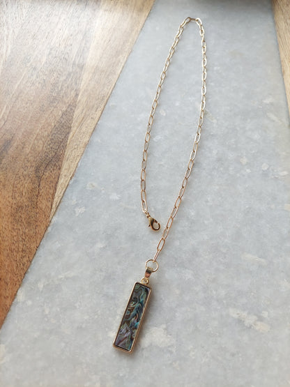 Adjustable Choker - Abalone Pendant